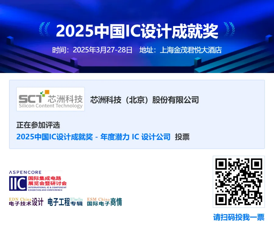 安鑫娱乐科技入围“2025中国IC设计成绩奖”，，，，诚邀您为我们助力！